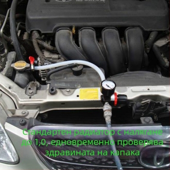 Детектор за течове на резервоар за вода и тестер за охладителната система на автомобил, пластмасово-метална конструкция, тест за течове под налягане, 1 комплект
