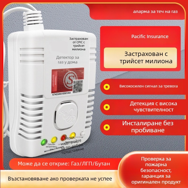 Газов алармен детектор с обхват 360°, метан/пропан, 220V, модел 310