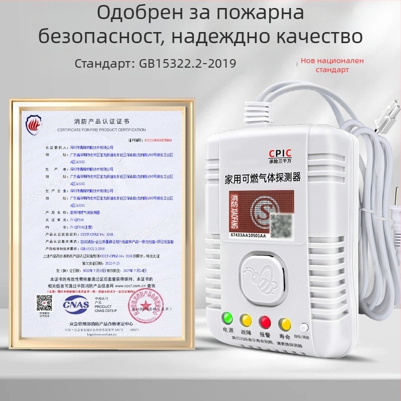 Газов алармен детектор с обхват 360°, метан/пропан, 220V, модел 310