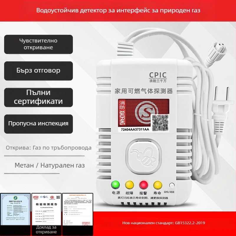 Газов алармен детектор с обхват 360°, метан/пропан, 220V, модел 310