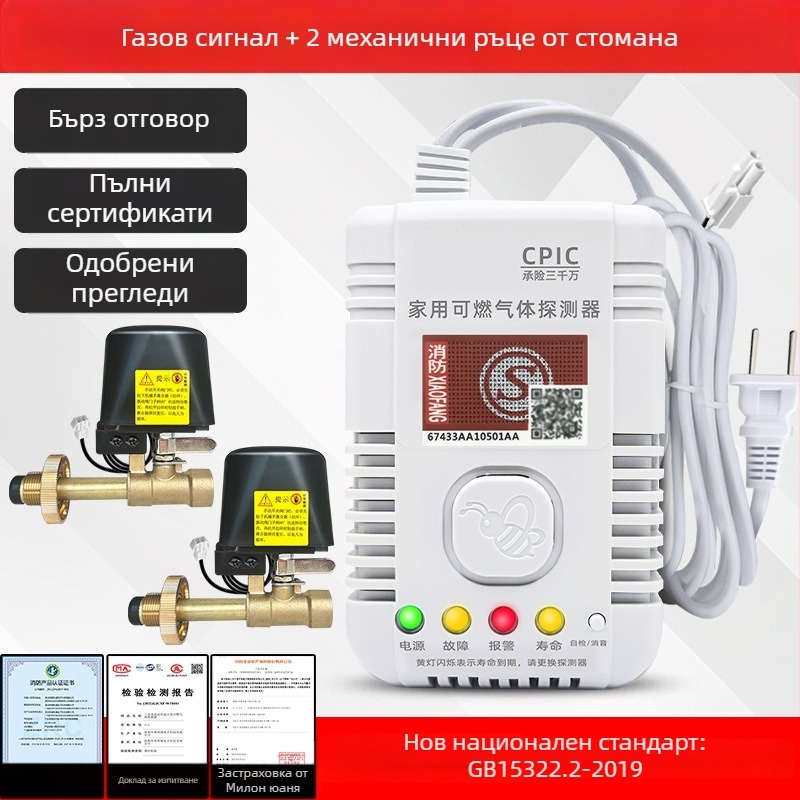 Газов алармен детектор с обхват 360°, метан/пропан, 220V, модел 310