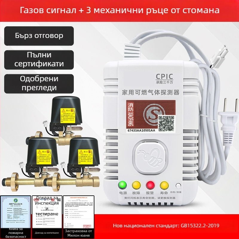 Газов алармен детектор с обхват 360°, метан/пропан, 220V, модел 310