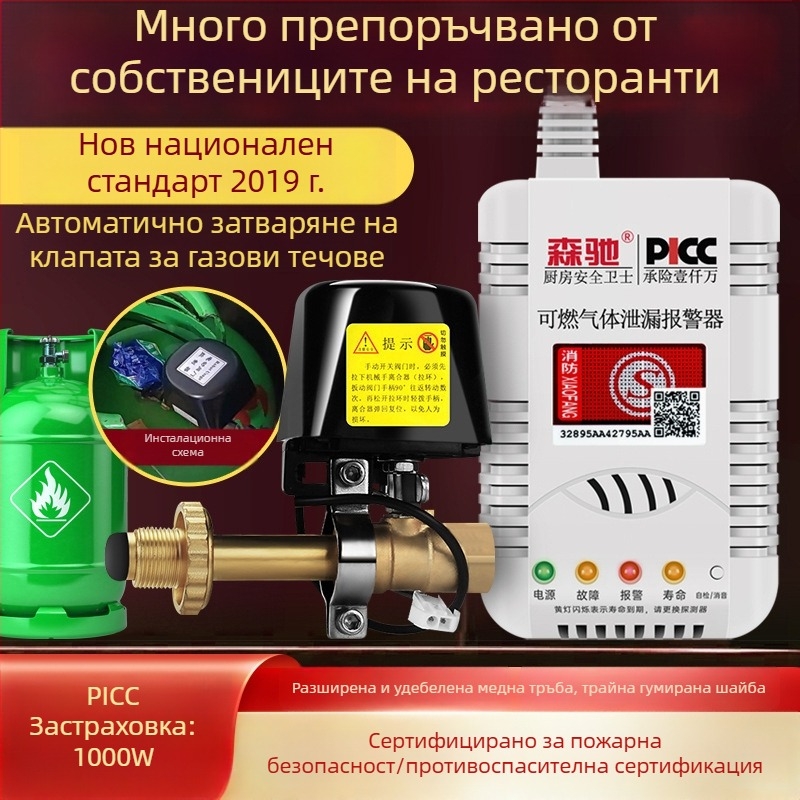 Senchi MQ08 Фиксиран детектор за изтичане на газ с автоматичен прекъсващ клапан за горими газове