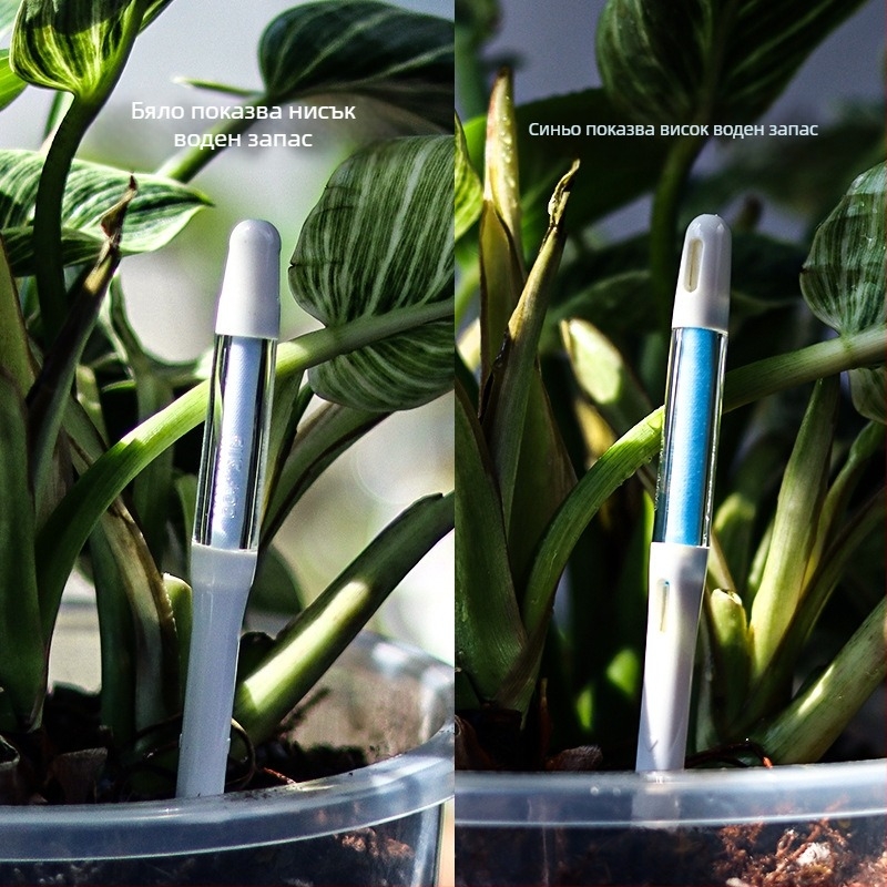 Хигромер за орхидеи с измерване на почвена влажност и предупреждение за липса на вода