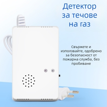 Стенно монтиращ детектор за горими газове GA002EU, фиксиран тип, за газове от въглища и природен газ, 220V, 150 g