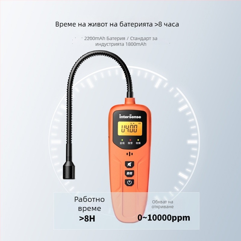 X20 Преносим детектор за горими газове — обхват 0-9999 ppm, точност 1 ppm, захранване DC24V, литиева батерия