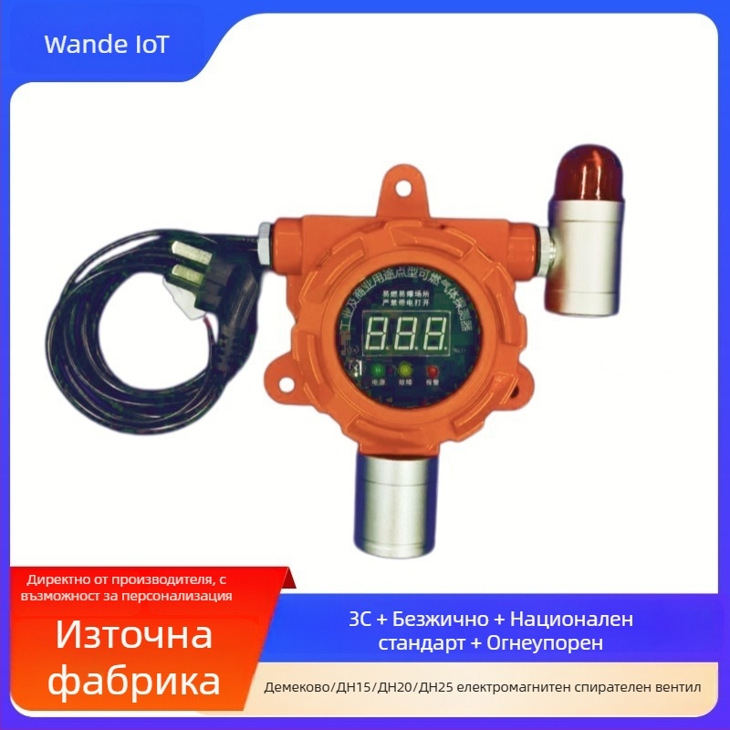 Комерсиална газова аларма WD501, 3C-сертифицирана, детектор за метан/пропан, диапазон 0-10