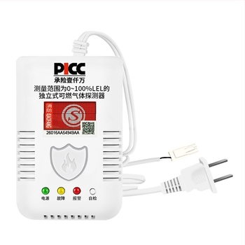 Газов алармен детектор за дома и кухнята – модел G55, стенен монтаж, захранване AC220V, кабелна комуникация, звуково и светлинно известяване