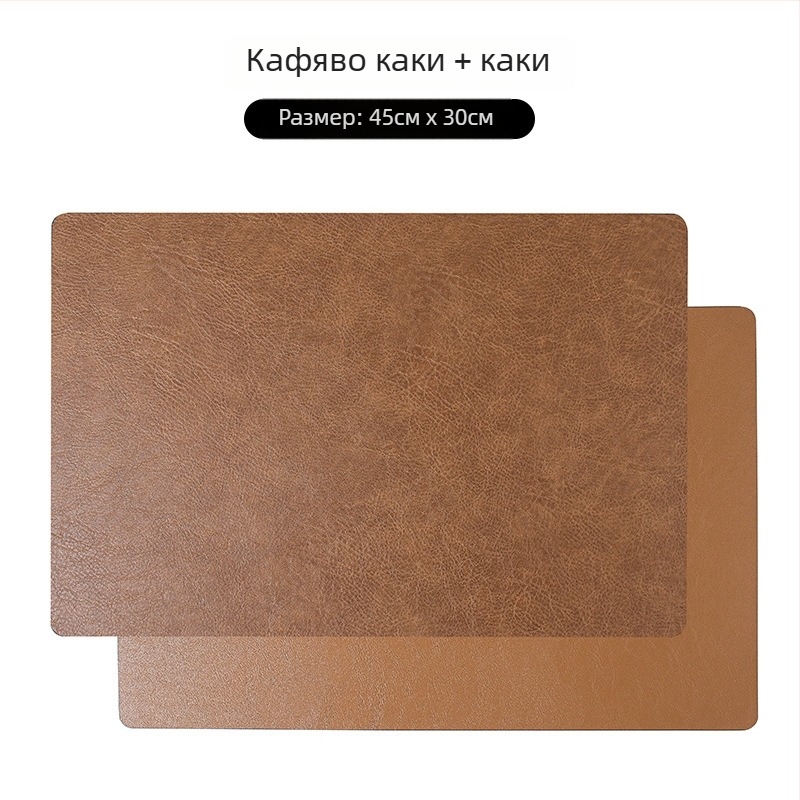 Кожена квадратна подложка за хранене в скандинавски стил – ретро лукс, водоустойчива и влагоустойчива, двойнослойна изолация, за домашна употреба