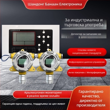 Фиксиран детектор за запалими газове – обект на измерване: запалими газове; диапазон 10–95% RH; точност ±3% FS; захранване 12–36 VDC