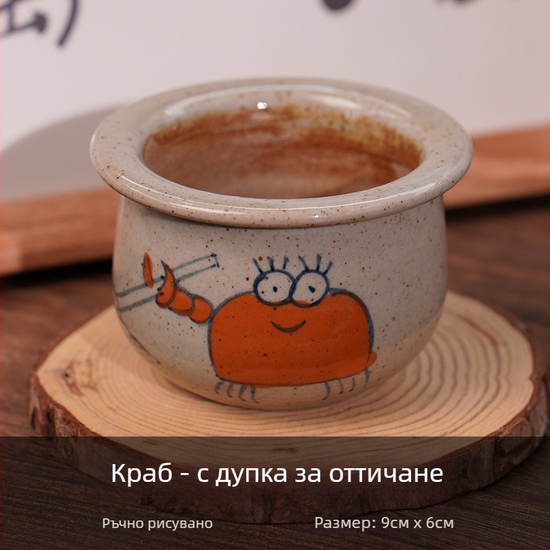 Керамична саксия за сукуленти, ръчно рисувана, дишаща, за стенен монтаж, настолен или окачен вариант, китайски стил