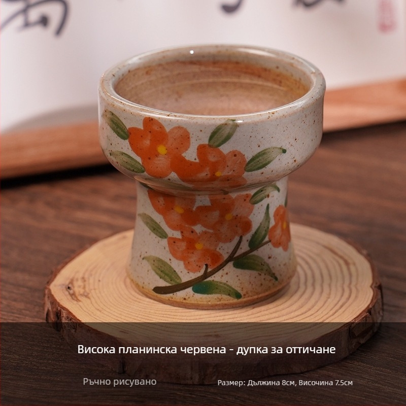 Керамична саксия за сукуленти, ръчно рисувана, дишаща, за стенен монтаж, настолен или окачен вариант, китайски стил