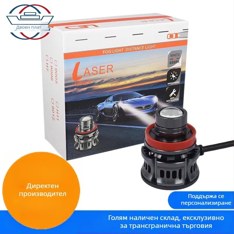 LED лазерна леща за автомобил с ултра висока мощност за H7/H8/H11/9005/9006