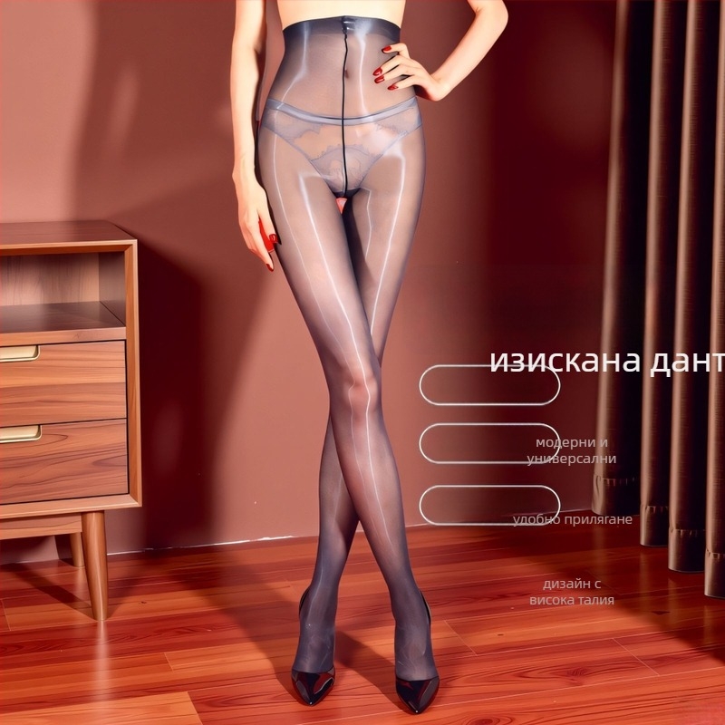 Безшевни ултра тънки чорапогащи от найлон, секси стил, 3D дизайн, едноцветен модел