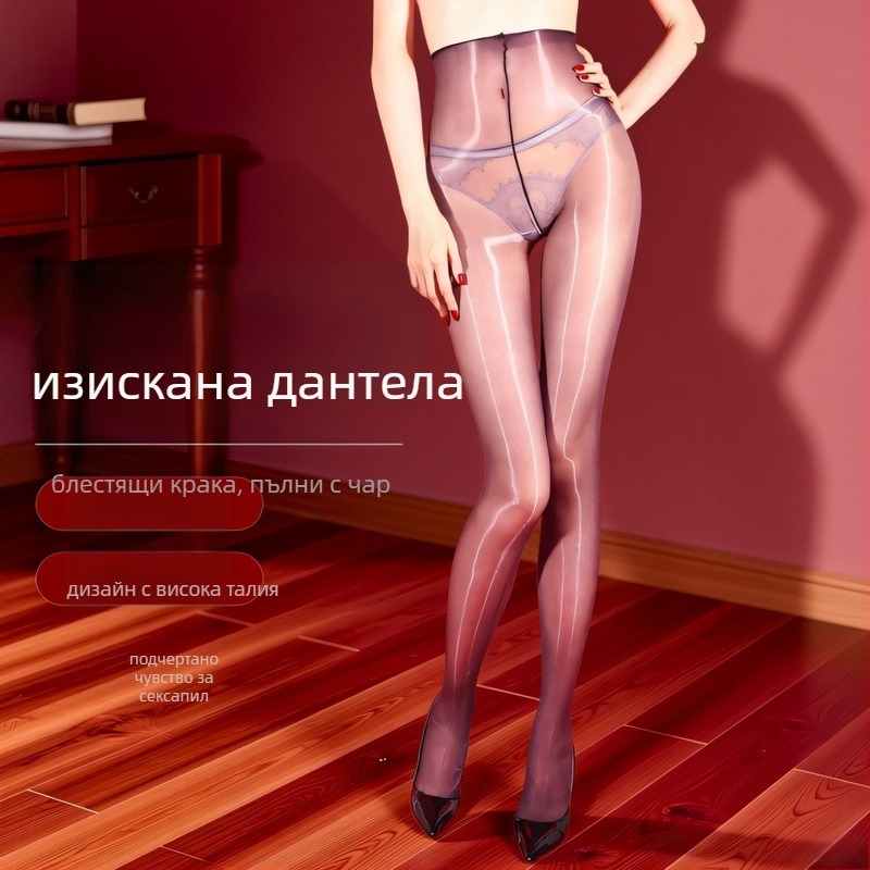 Безшевни ултра тънки чорапогащи от найлон, секси стил, 3D дизайн, едноцветен модел