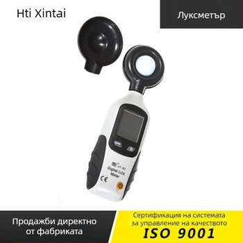 HTI измерител на осветеност за видима светлина, ръчен, 9V захранване, тегло 100 g, задържане на данни (Max/Min), подсветка