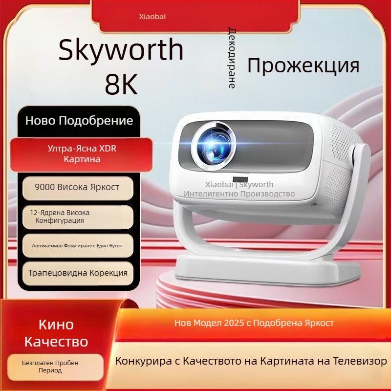 LittlePai A8 PTZ проектор – 1080p за домашно ползване, компактен, прожекция на екрана от телефон