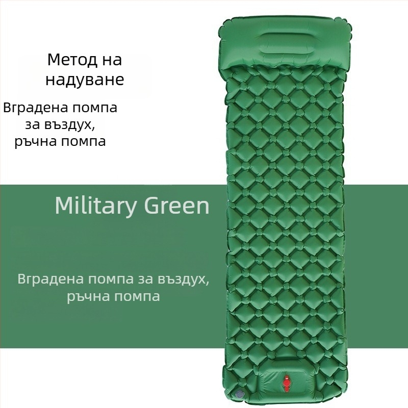 Разгъваема преносима палаткова надуваема постелка, водоустойчива, за един човек