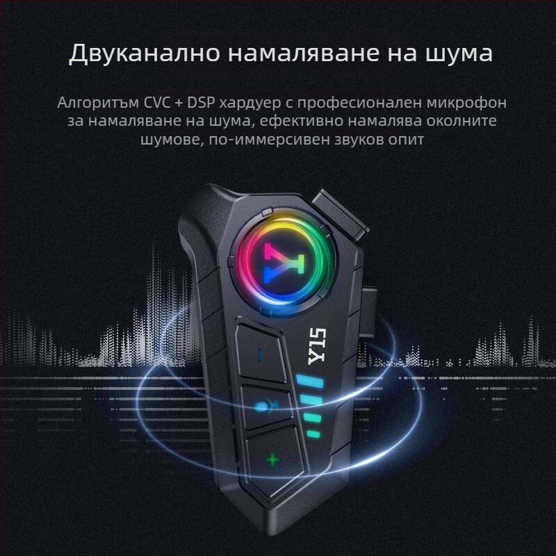 Каска Bluetooth слушалка IPX6 водоустойчива, 3D Surround звук, стерео двустранна, Bluetooth 5.3, обхват 100 м, живот на батерията 15–30 ч