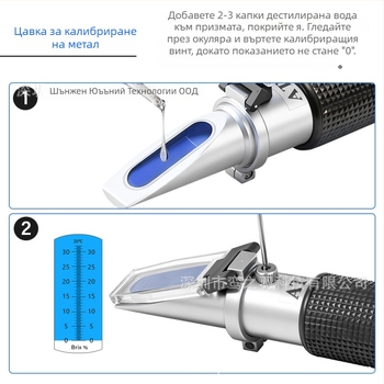 Ръчен рефрактометър за 0-32% Brix, измерване на съдържанието на захар в сокове, сиропи и десерти