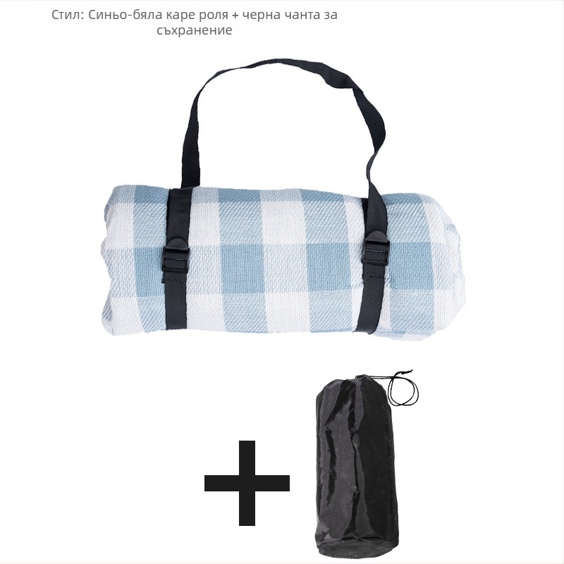 Пикникова постелка за къмпинг, влагозащитна акрилна материя; акрилно платно + гъба + водоустойчив PEVA; тегло 850 г; подходяща за 6 човека; модел Reel