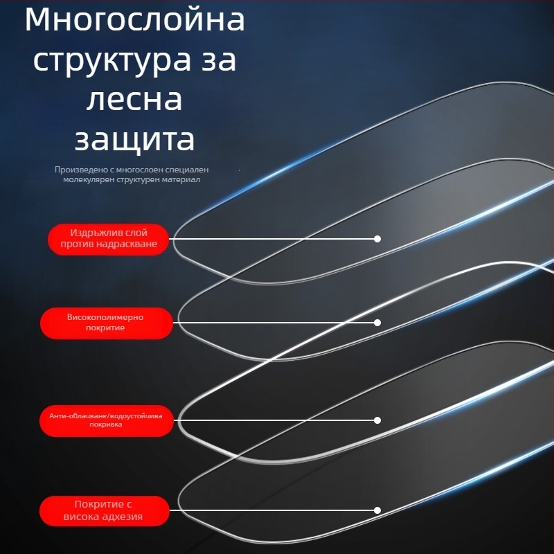 Антизамъгляващ филм за каска, PET материал, подходящ за мотоциклетни и електрически каски, дълготраен антизапотяващ ефект