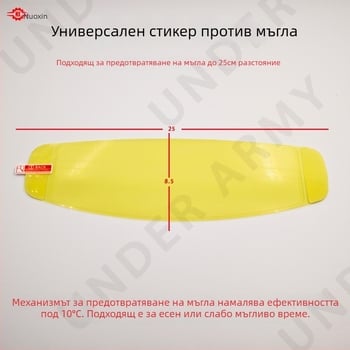 Универсален антизамъгляващ стикер за визьор на каска, персонализиран модел, защита от вятър и прах