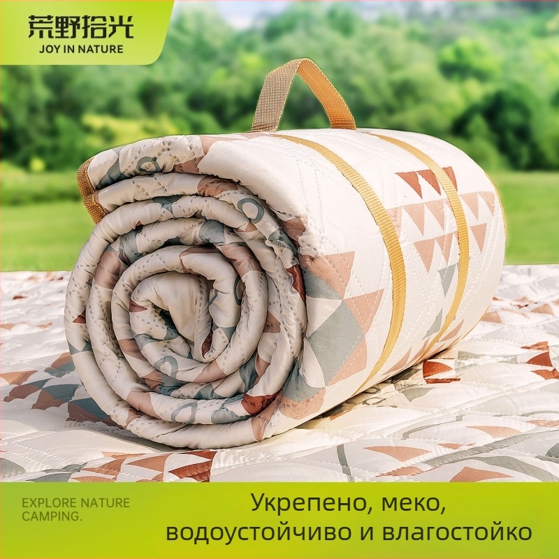 Утолщена пикникова и къмпинг подложка с алуминиево фолио, водоустойчива сгъваема EVA подложка за много хора, Чуня плат