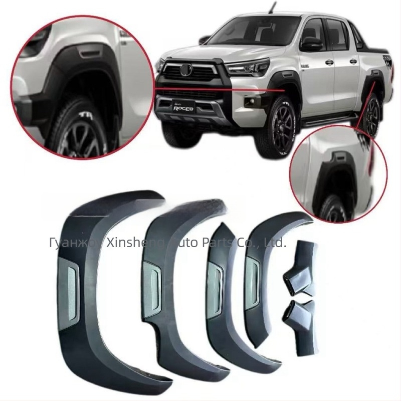 ROCCO Предна броня с вежда за Toyota Hilux (2020-2024) – Пластмасова, XAP