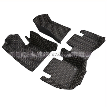 Автомобилни подложки за пода, PVC неплъзгаща се повърхност, кожена подложка за крак, пълен обхват, двойнослойна килимова подложка, без мирис, за петместни модели