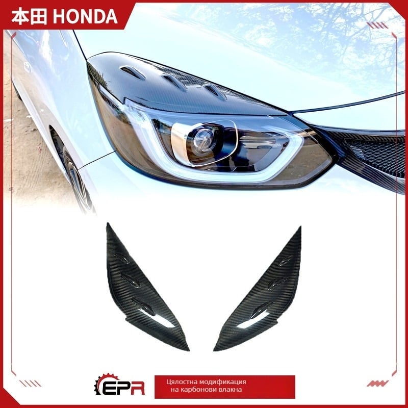 EPR карбон фибър предни фарове вежди за Honda Fit GR9