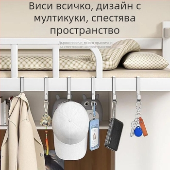 Двойна S-образна закачалка от неръждаема стомана 304, без пробиване за врата, за кухня и баня, многофункционална за шкафове