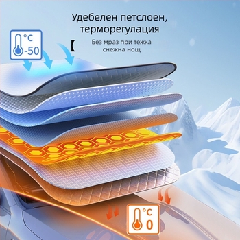 Универсално зимно покривало за кола срещу сняг, защита на предното стъкло от заледяване, удължен дизайн, минималистичен стил, удебелен материал