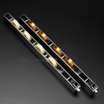 Тежка четириколесна ролка за плъзгаща врата от неръждаема стомана, модел HLL-B404, за термично прекъснати алуминиеви рамки; подходяща за врати, прозорци и витрини