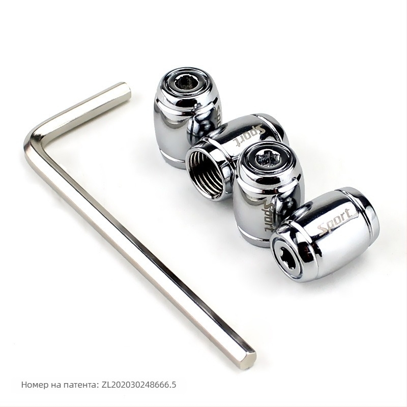 Безкамерна капачка за клапан – мед, завинтващ се, обикновена сърцевина, скрита антикрадна защита