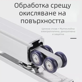 Двупосочен амортизиращ висящ лагер за плъзгащи врати – цинкова сплав; модел 4-27; натоварване 60–100 кг; за дървени врати; марка: SITAING