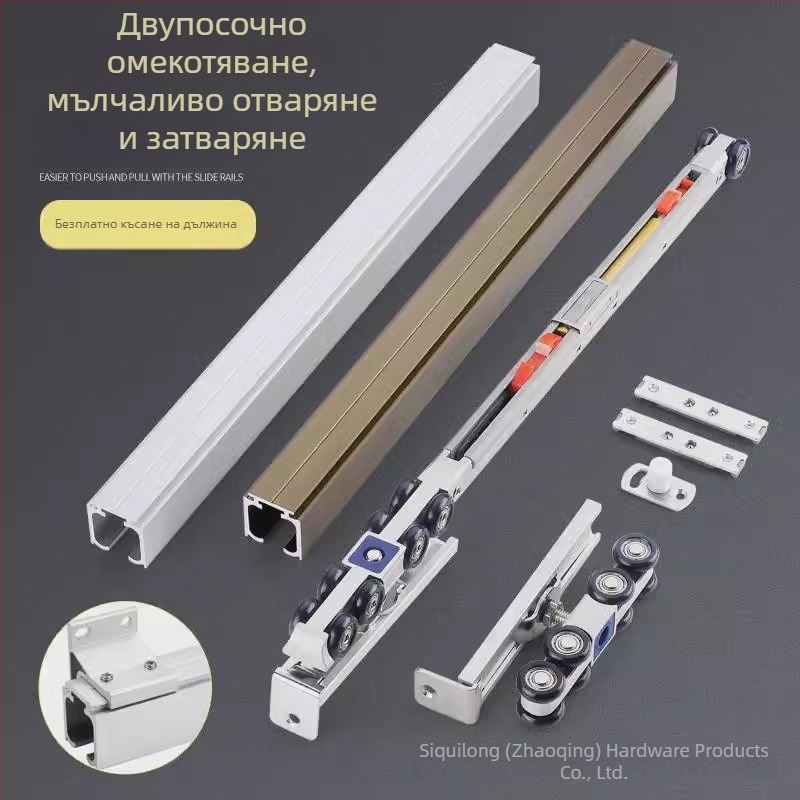 Двупосочен амортизиращ висящ лагер за плъзгащи врати – цинкова сплав; модел 4-27; натоварване 60–100 кг; за дървени врати; марка: SITAING