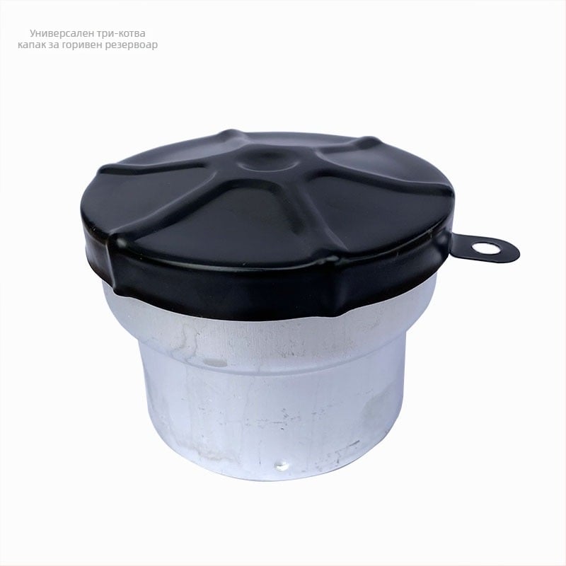 Горивопълнителна шийка за автомобил с алуминиево гърло – тризъбна алуминиева шийка с променлив диаметър, комплект заключваща и незаключваща капачка