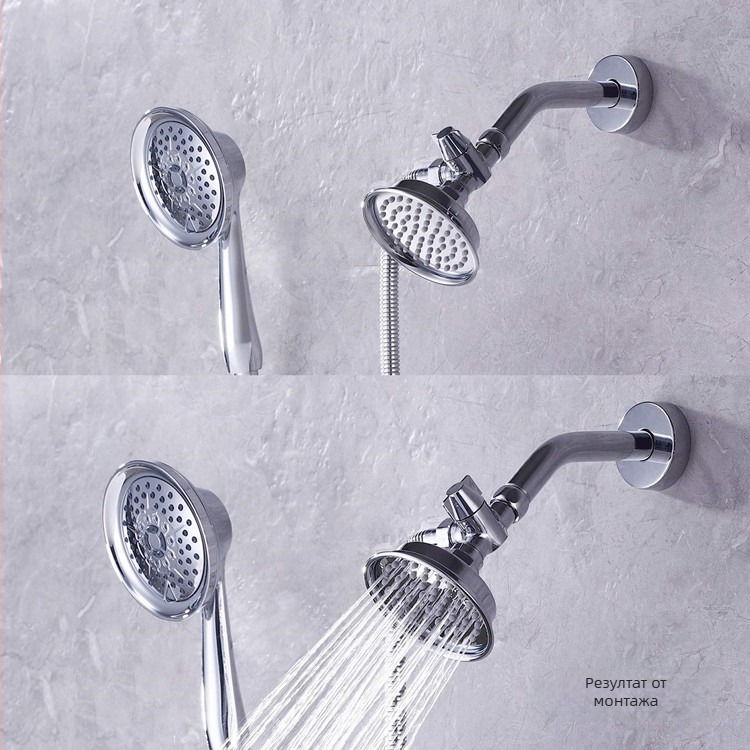 Душ тройник с воден разпределител, меден, резба, модел 181105-01, стил модерн