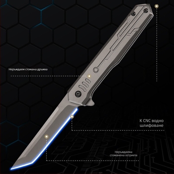 Сгъваем нож от неръждаема стомана с клин M390, механизъм за бързо отваряне, висока твърдост, къмпинг тактически нож