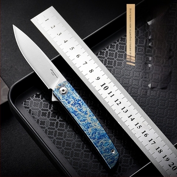 PioneerEDC сгъваем нож – M390 стомана, без заключване, бързо отваряне, лек за къмпинг на открито