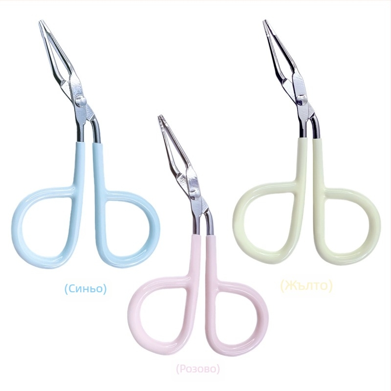 Клип за вежди от неръждаема стомана с пластмасова дръжка; плоска челюст; марка Han Han