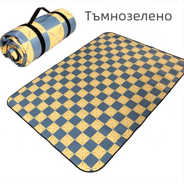 Етно-стил подложка против влага за открито – пикник и къмпинг, полиестерна тъкан, водоустойчив слой алуминиево фолио