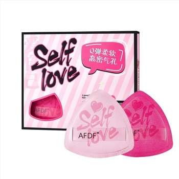 AFDF Комплект пудрени апликатори, мокро и сухо двойно използване, естествен спонж, триъгълна форма