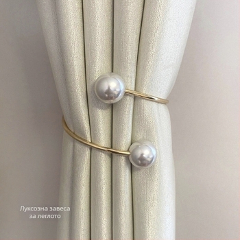 Завесни връзки за дневна със метално копче с перлен ефект — синтетично влакно, стил карикатура, не се персонализират