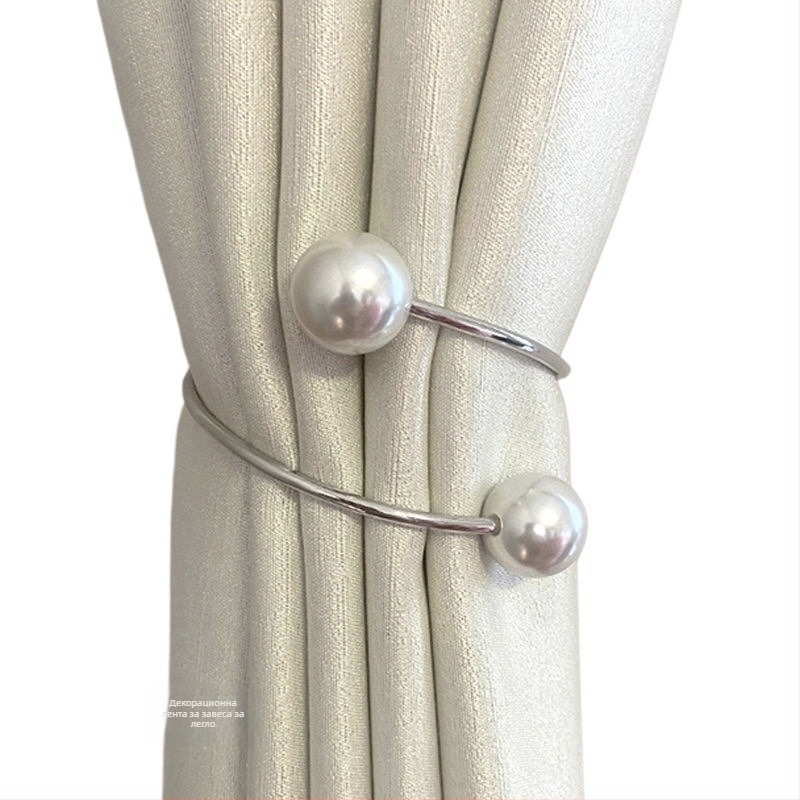Завесни връзки за дневна със метално копче с перлен ефект — синтетично влакно, стил карикатура, не се персонализират