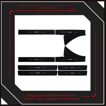 Защита на прага за Honda Civic 2016-2025 (10-то и 11-то поколение) – кожа с карбонова текстура, WEETOOL, персонализирана