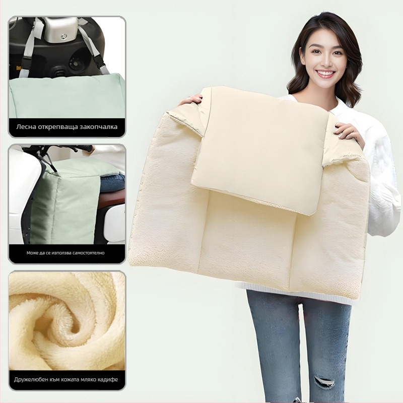 Зимна покривка за предното стъкло на електрически превозни средства с подплата от флис – нейлон, водоустойчива, разделен дизайн, подходяща за триколик, мотоциклет и електрически автомобил