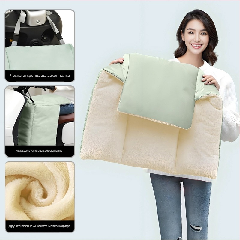 Зимна покривка за предното стъкло на електрически превозни средства с подплата от флис – нейлон, водоустойчива, разделен дизайн, подходяща за триколик, мотоциклет и електрически автомобил