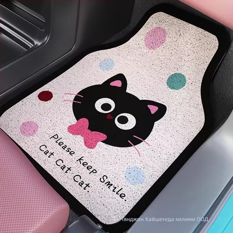 Карикатурни автомобилни подложки за пода – универсални, против замърсяване и износоустойчиви, материал: wire loop, персонализирани